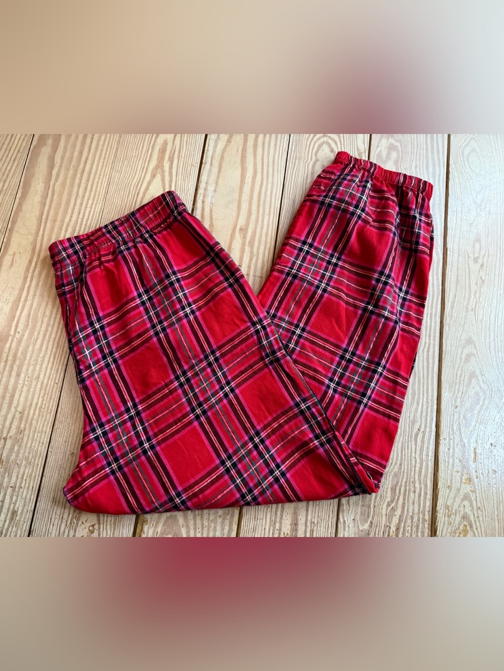 Victoria's Secret Red Plaid Pajama Pants size L